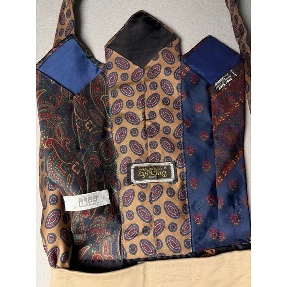 Upcycled Silk Necktie Shoulder Bag Handmade Boho Crossbody - Picture 5 of 15